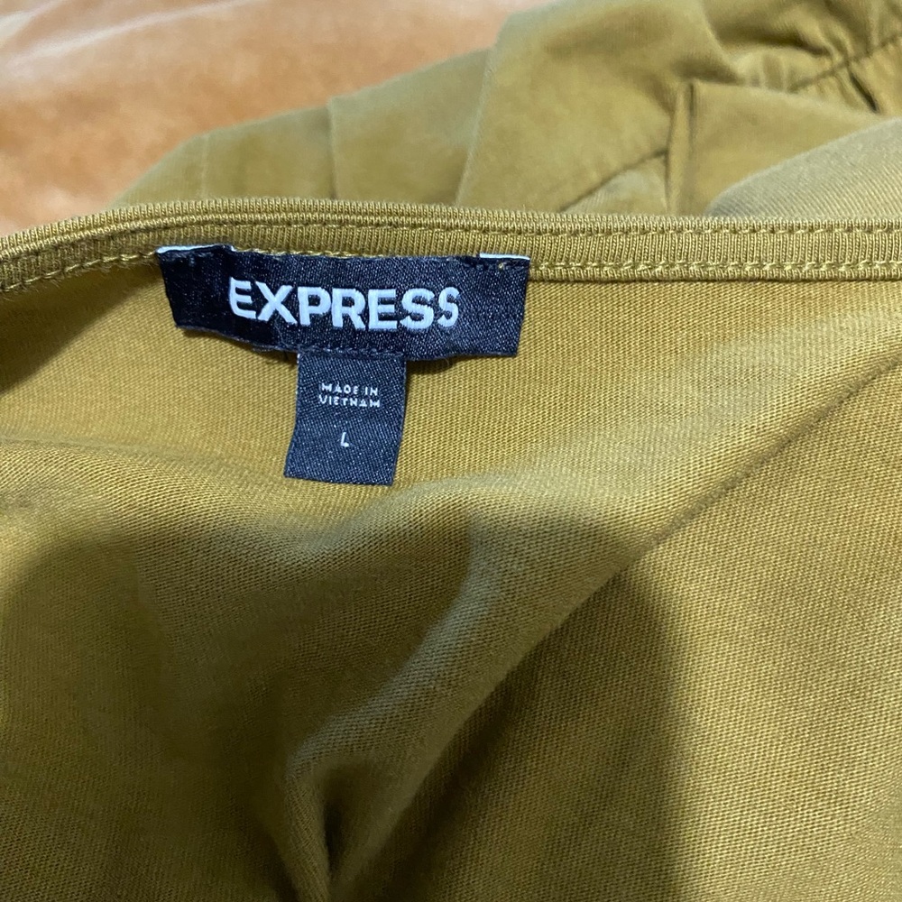 Express Olive Backless Dress